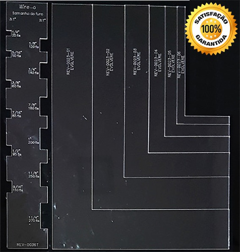 Gabarito 6 Esquadro Cartonagem + Wire-o Acrílico Transparent