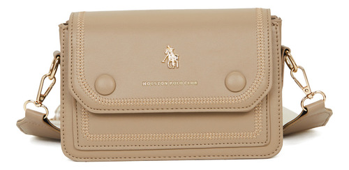 Crossbody Para Mujer Hpc Polo Modelo: 1102-cenizo Color Beige