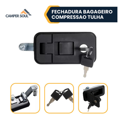 Fechadura Bagageiro Compressao Tulha Motorhome Trailr Onibus