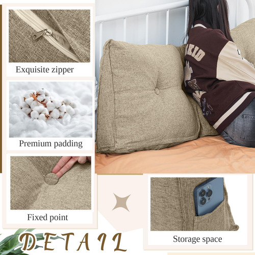 Wenqik Almohada De Cuña, Cabecero Triangular, Respaldo De De