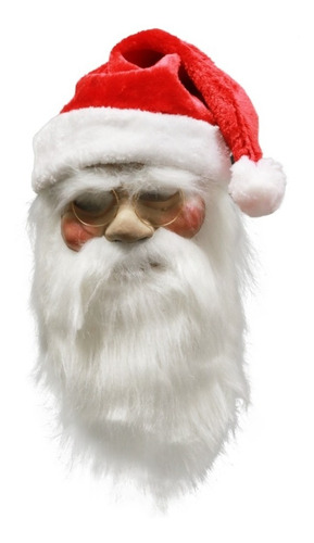 Mascara Papa Noel Santa Claus Con Anteojos Barba Y Gorro