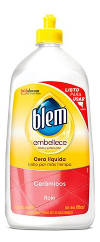 Blem Limpiador Cera Liquida Ceramicos Roja 800 Cc