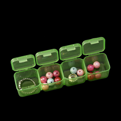 Caja De Almacenamiento Transparente De 28 Rejillas, 4 Cajas