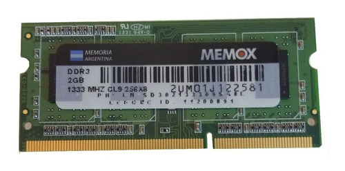 Memorias Ddr3 2gb 1333mhz So-dimm Pc3-10600 Notebook Netbook