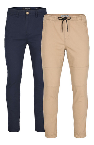 2 Pack Holstone Pantalón Chino + Jogger Slim Para Hombre