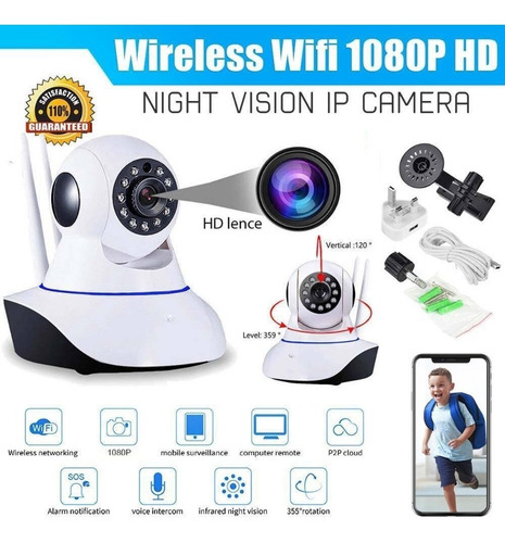 Imagen 8 de 10 de Video Baby Monitor Con Cámara Hd Noche Infrarrojo Visión Bid