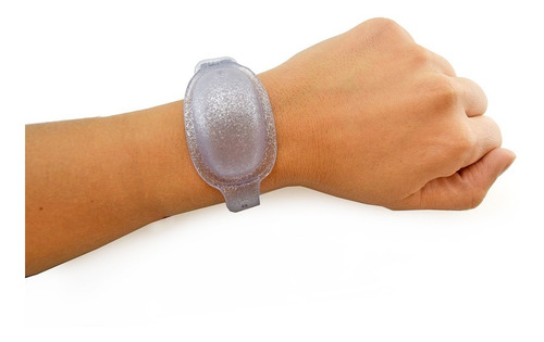 Imagen 2 de 7 de Pulseras Sanitizantes Adultos Transparente Glitter Luminares