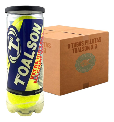 Caja 6 Tubos Pelota Toalson X 3 (distribuidor Oficial)