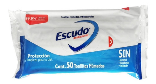 Toallitas Húmedas Antibacteriales Escudo 4 Paq De 50 Toallas