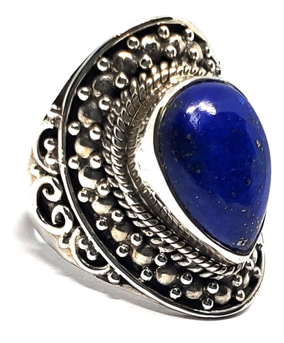 Anillo Lapislazuli Plata Italiana