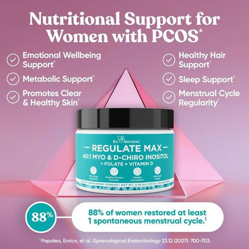 Myo + Dchiro Inositol 40:1 4000mg +folato 400mcg Fertilidad Insipido