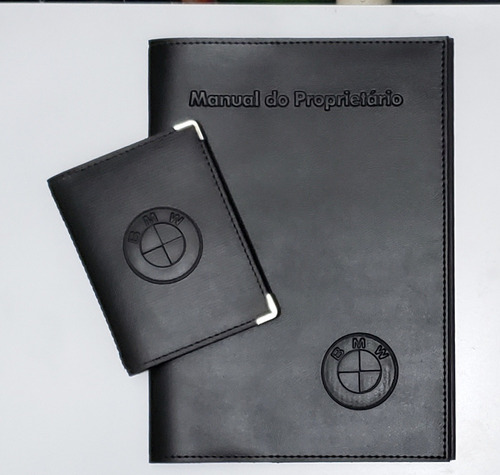 Imagem 1 de 8 de Kit Porta Manual E Porta Documento Couro Eco C Várias Marcas