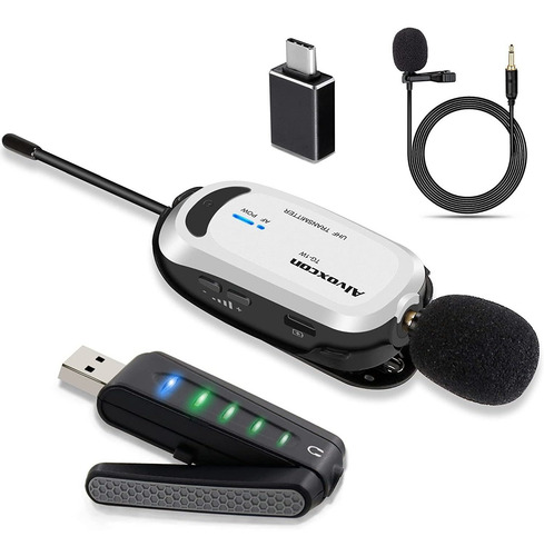 Microfono Solapa Inalambrico Para Pc Alvoxcon Lavalier Usb