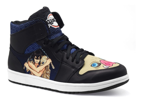 Tenis Negro Inosuke Hashibira Demon Slayer Anime Bota Hi Top