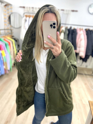 Campera Larga De Algodón Con Piel Corderito The Big Shop