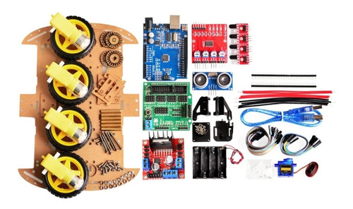 Arduino Kit Carro Robot Seguidor 4wd Con Módulos
