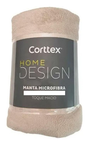 Manta De Microfibra Solteiro Corttex Bege 1,50m X 2,00m