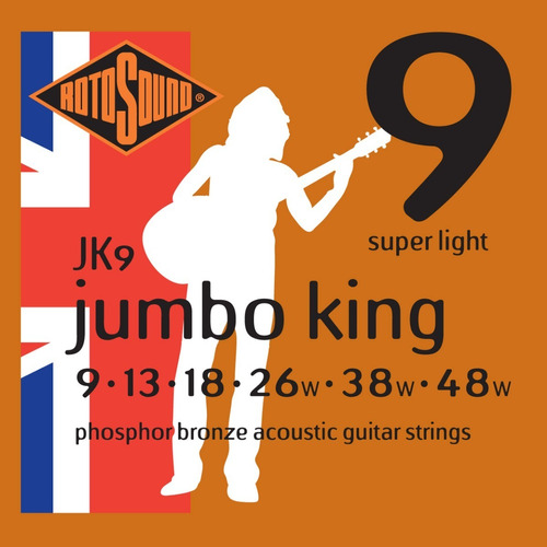 Cuerdas Para Guitarra Acustica Bronze 9-48 Rotosound Jk9