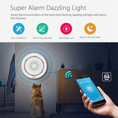 Imagen 9 de 10 de Sensor Alarma Wi-fi Inalámbrica Con Aplicación Smart Life
