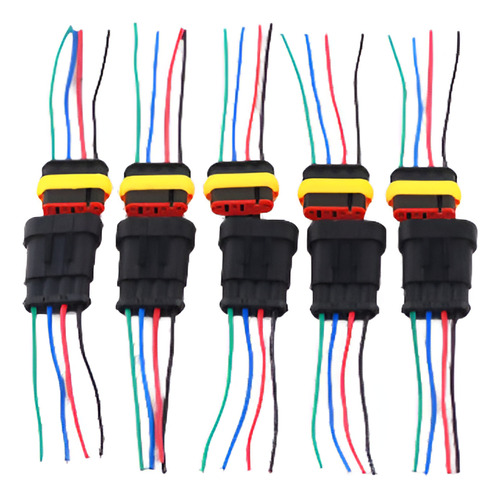 5 Kit 4pin Car Male W / Female Electrical Connector W Cables