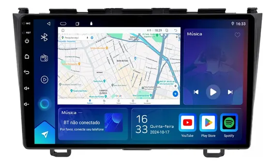 Multimidia Crv 12/16 Adak 9p Octacore Carplay 6gb 128gb Preto