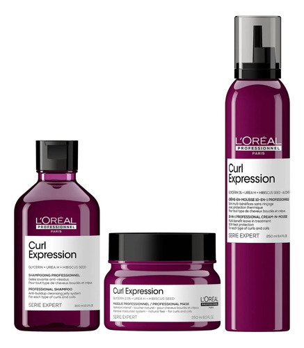 Shampoo En Gel+ Mascarilla + Mousse Loreal Curl Expression