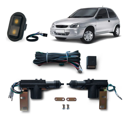 Kit De Trava Elétrica Corsa Wind 2p (1995/2002) Com Botão