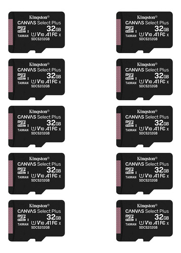 Pack 10 Memorias Micro Sd Kingston Canvas Select Plus 32gb