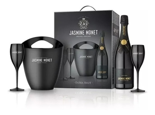 Champagne Jasmine Monet - Black Extra Brut Kit Con Copas 