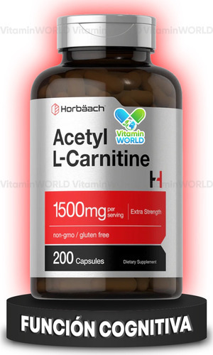 Horbaach Acetil L-carnitina 1500mg 200caps Acetyl Lcarnitine Sabor Sin Sabor
