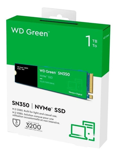 Disco Solido Wd Green Sn350 Nvme Ssd 1tb M.2 Nvme Pcie 3.0