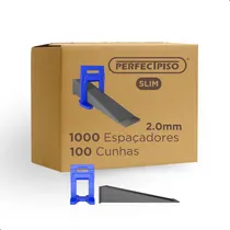 Comprar Kit 1000 Clips Nivelador Espaçador Slim 2mm Premium + 100 Cunhas Perfect Piso - Ferramenta Nivela Porcelanato Azulejo E Cerâmica - Revestimento Para Piso E Parede
