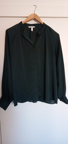 Camisa En Gasa Verde Oscuro Hym Talle 38 