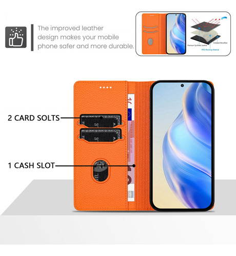 Funda De Piel Tipo Cartera Y Tarjetero Para Teléfono Blu G64