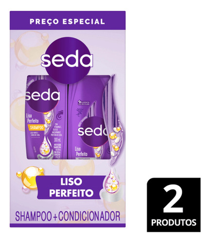 Kit Seda Liso Perfeito Shampoo 300ml + Condicionador 190ml