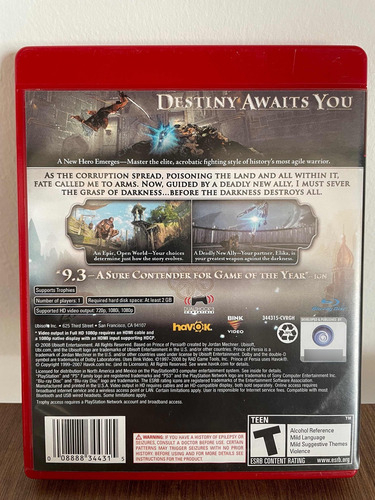 Jogo Prince Of Persia Ps3 Play 3 - #frete Grátis#