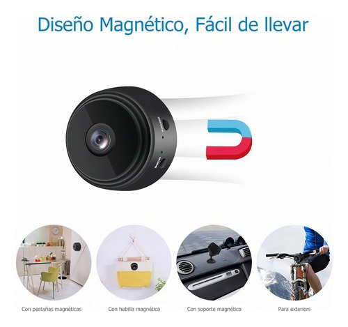 Câmera De Segurança Mini A9 Original S/ Fio C/ Suporte Hd Preto