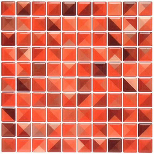 Pastilha Adesiva Resinada Kit 10 Placas Cobre 0,62 M2 Cor Cross - Vermelha