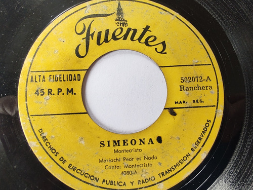 Vinilo Single De Montecristo Simeona (ch158