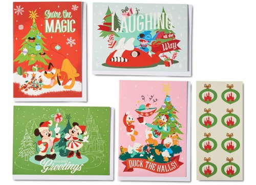 Mickey Mouse Y Amigos Caja Tarjetas De Navidad Disney Store 