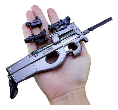 Llavero P90 Pubg 3d Metálico Arma Gigante De Lujo 