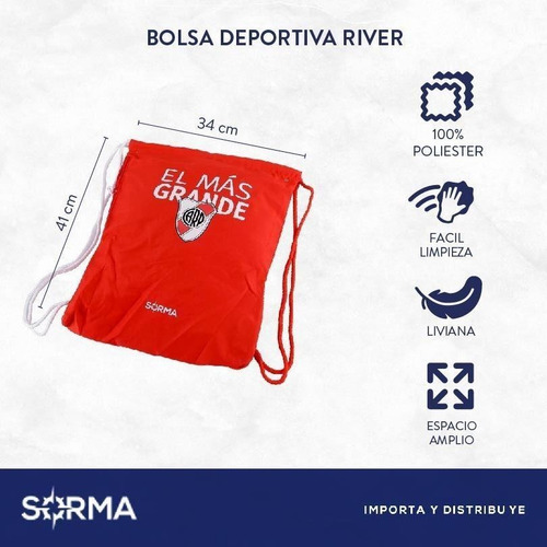 Imagen 2 de 6 de Bolsa Deportiva Mochila Botinero Boca River Barca Oficial