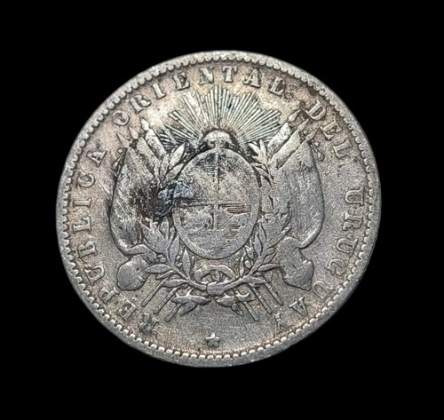 Moneda Uruguay 20 Centésimos, 1893 Plata 0.900 Km# 15 - 704