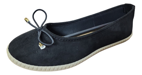 Zapatos De Piso Flat Negro Listón Talla 24 Cómodos + Regalo