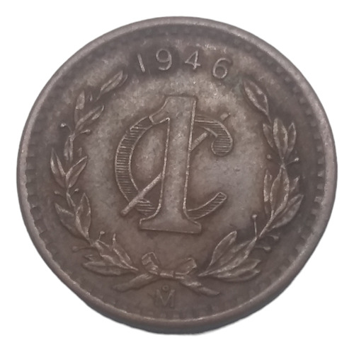 Moneda 1 Centavo Monograma Bronce Año 1946