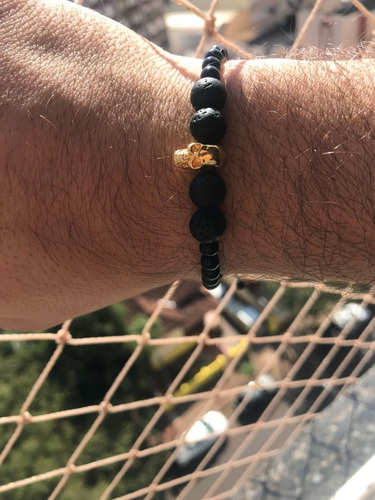 Pulseira Masculina Caveira Bola Vulcanizada Original