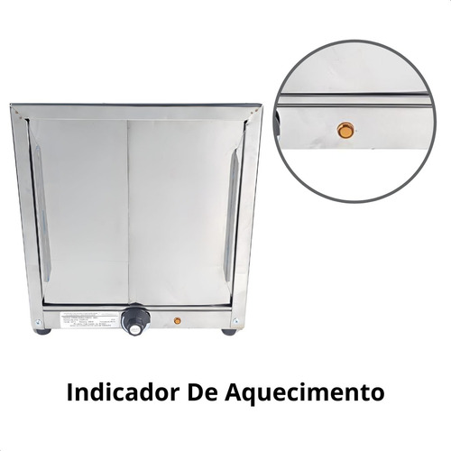 Estufa Vidro Curvo 4 Bandejas Dupla Inox Com Selo Do Inmetro