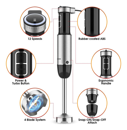 Handheld De La Licuadora De Inmersión Para Cocina, Licuadora