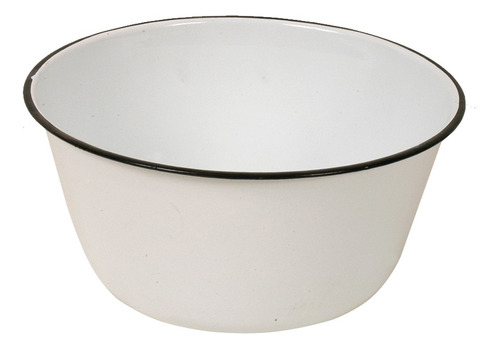 Bowl Enlozado Blanco Borde Negro. Medida Ø27 X 12cm