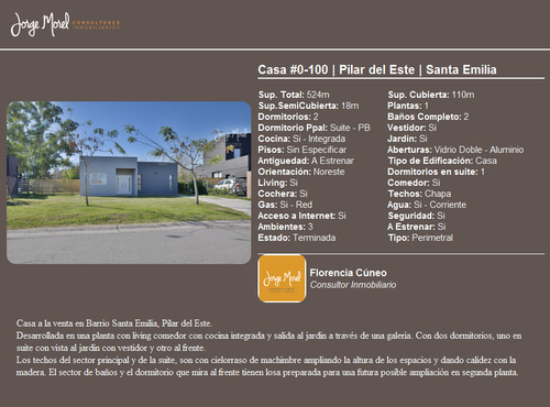 Casa Perimetral #0-100 - Pilar Del Este - Santa Emilia - 110m2 #id 17959